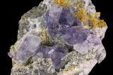 Purple Fluorite Crystals with Quartz - China #94933-2